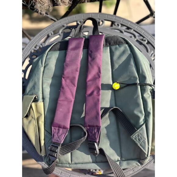 Vintage Wimbledon Tennis Backpack Green Purple Logo 90s Retro Tournament Bag - Picture 4 of 10